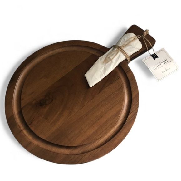 My Savory Table Wooden Cheese Charcuterie Board with Spreader Knife NWT - Picture 1 of 6